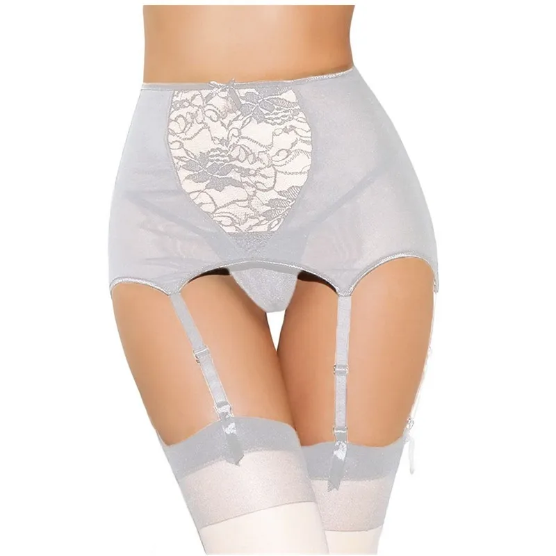 Vintage High Waist Garter Belt Lace Mesh Hollow Out Stocking Suspender 