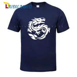 Летняя футболка, китайский дракон, Мужская хлопковая футболка с короткими рукавами, мужская рубашка, однотонная повседневная одежда