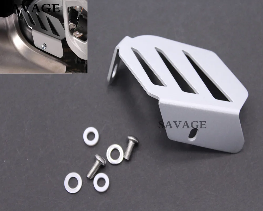 Silver Exhaust Flap Guard Cover Protector For BMW R1200GS LC /R 1200GS LC ADV 2013-, R1200R