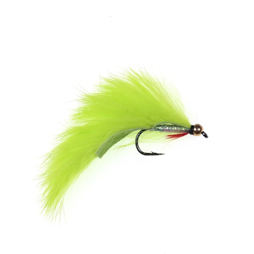 6 Pack Pink Tiger Zonker Trout Flies Size 10 Hook Zonkers For Fly Fishing