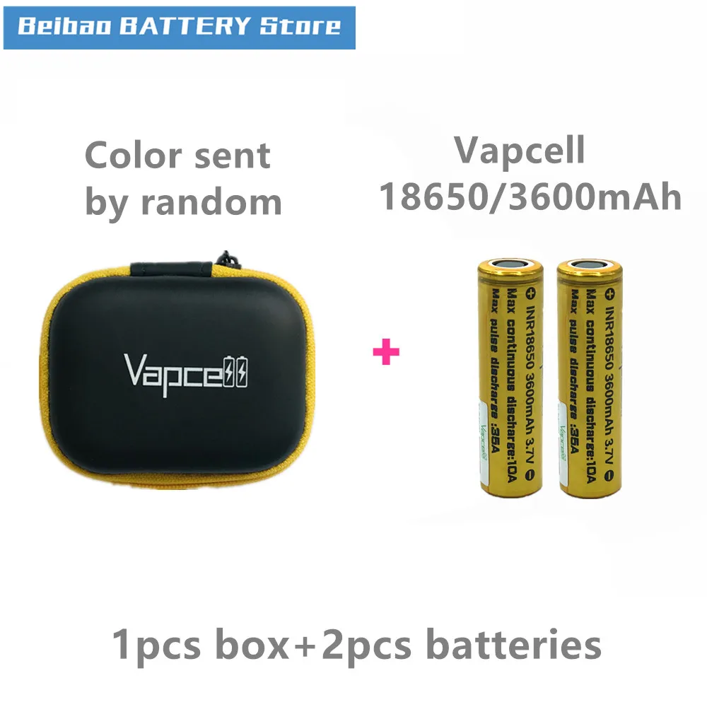 Vapcell INR 18650 аккумулятор 3600 мАч 35A аккумуляторная батарея для E-CIG дыма с Xtar VC2 зарядное устройство Nitecore зарядное устройство Liitokala чехол