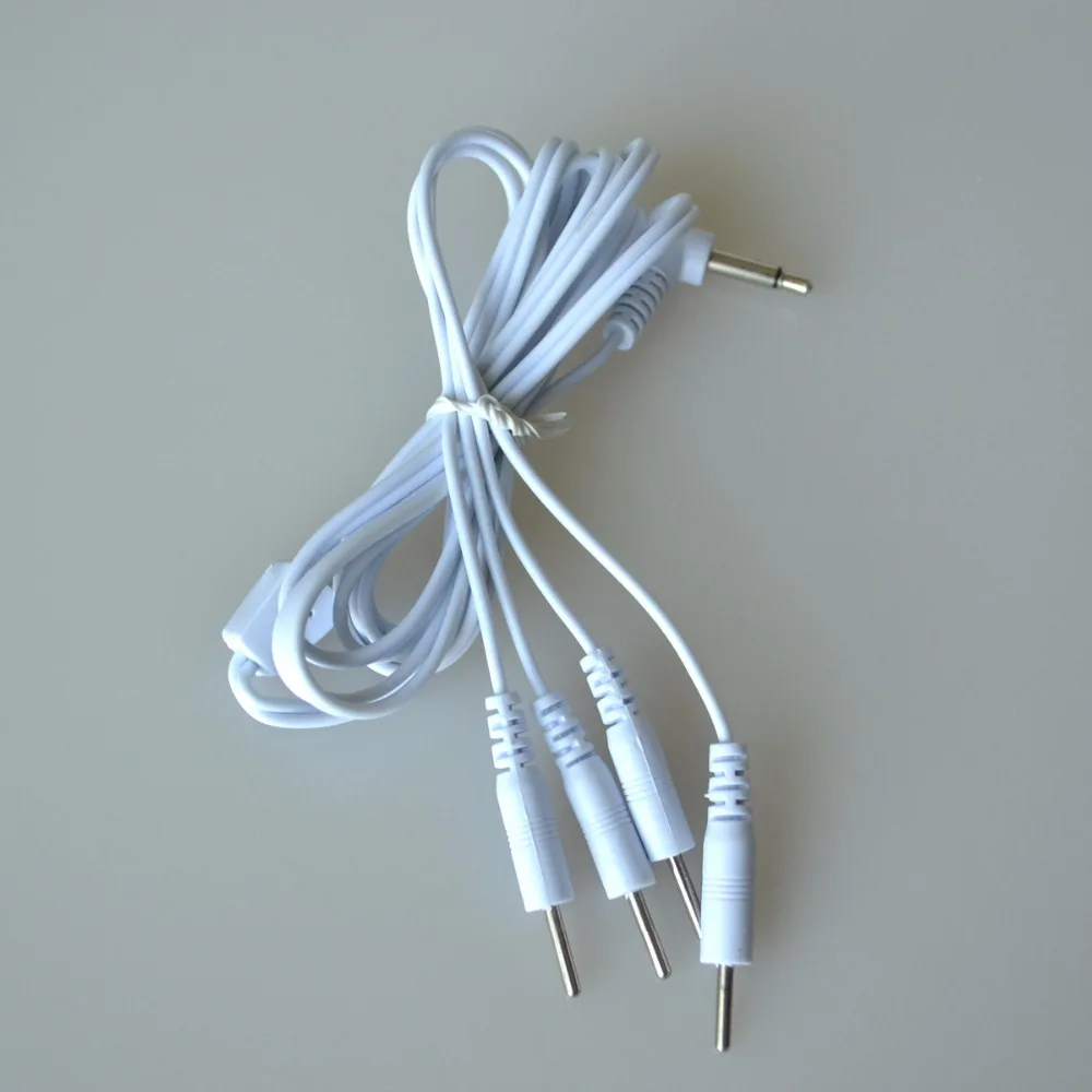 50 Pcs Pin 3.5mm 4 in 1 Head Electrode Cable Line Connector Wire For ...