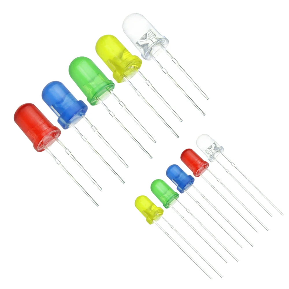 

100Pcs/lot 3MM 5MM Led Kit Mixed Color Red Green Yellow Blue White Light Emitting Diode