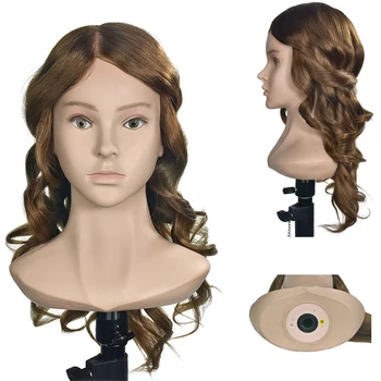 

Master 20Inch Hairdresser Training Head With Shoulder Mannequin Head With 100% Natural Human Hair Hairstyles Practice Dolls