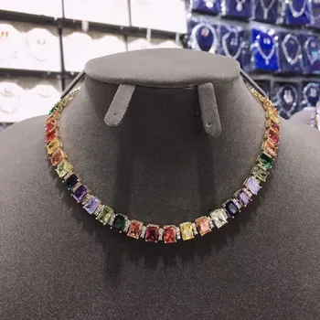 

Hibride Luxury Multi-color Pendant Necklace Beautiful Full AAA Cubic Zircon Fashion Charm Women Party Jewelry Gift N-138