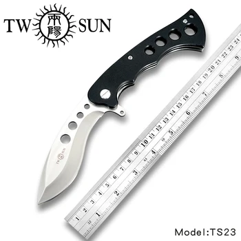 

TWOSUN 420J2 Blade folding Pocket Knife tactical knife Survival knife hunting camping knife outdoor tool EDC G10 TS23