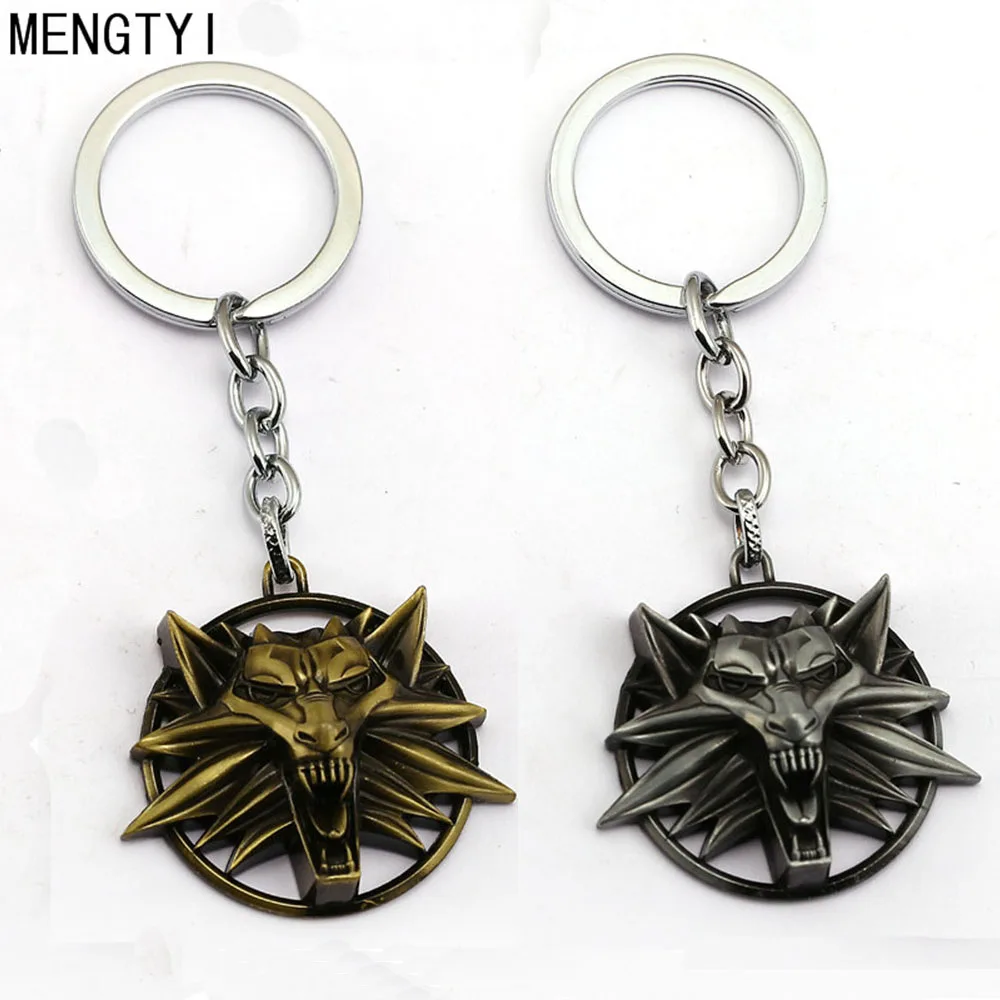 

Game The Witcher 3 Keychain Wolf Head 3D Metal Pendant Key Ring Chain The Wild Hunt For Men Car Women Bag Jewelry Porte Clef