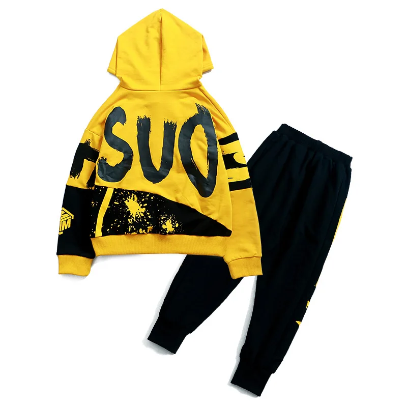 Spring Autumn Kids Clothes Boys 3 4 5 6 7 8 9 10 11 12 Years Boys Clothing Set Sports Suit Boys Hooded Jacket And Pants - Цвет: 1