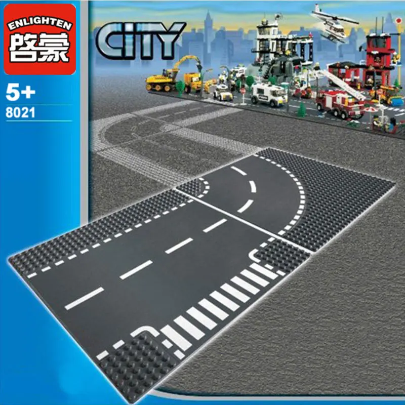 Дешево Город дорога улица опорная плита набор строительных блоков плиты совместимые LegoINGlys город кирпичи