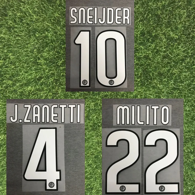 Ретро#10 Sneijder Nameset#22 Milito#4 J. zanetti Nameset футбольный патч с принтом