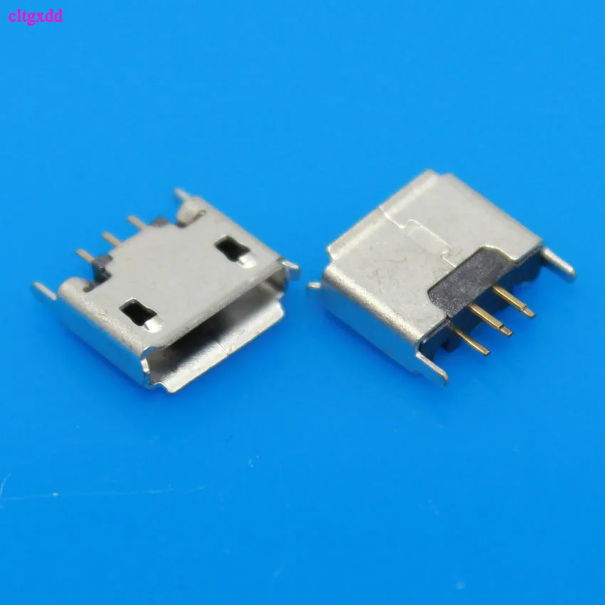 

clgxdd 10pcs Micro USB 2.0 Connector B Type 5pin 180 Degree Straight Through Hole Female receptacle