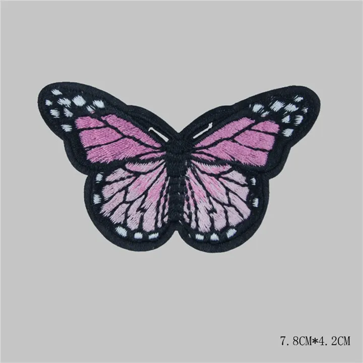 5 PF 10pcslot Colorful Butterfly Patches Appliques Embroidery Patch Thermo-stickers Stripes for Clothes Backpack Decoration TB034