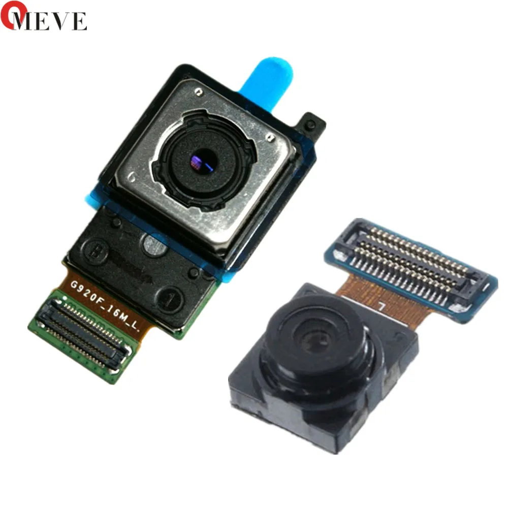 

New Main Big Rear Back Camera + Small Front Face Cam Flex For Samsung S6 G920 G925F S6 EDGE Rear Camera Module Replacement Parts