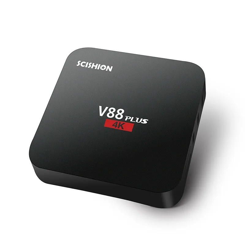 SCISHION V88plus V88 Plus Android tv Box 4K 2G 8G Android 6,0 четырехъядерный Rockchip 3229 WiFi Поддержка VP9 H.265 телеприставка мини-ПК