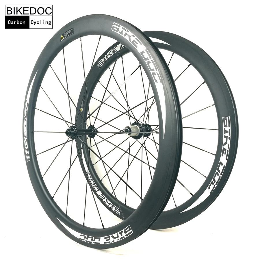 

BIKEDOC WHITE Carbon Wheels 700c Bicycle Wheels Clincher Tubuless Roue Carbone 25mm Width U Shape 60MM Rodas De Carbono
