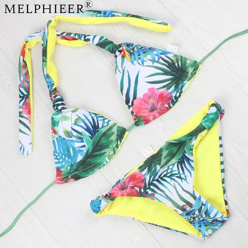 

2018 Sexy Brazilian Bikini Women Halter Swimsuit Bathing Swim Suit Bikini Set Plus Size XL Printed Swimwear Biquini Beach Wear