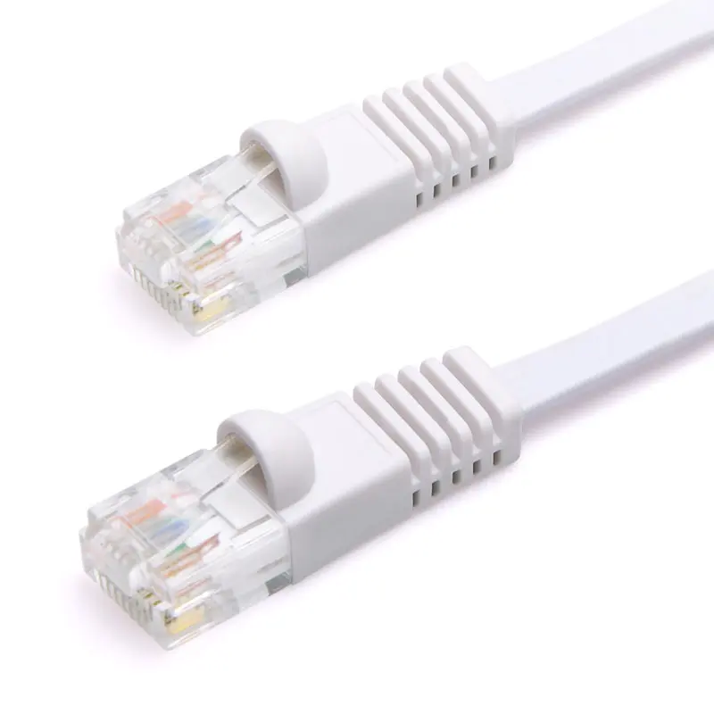10 шт.! До 1000 Мбит/с 1 метр Супер Плоский CAT6 Ethernet сетевой патч-корд RJ45 кабель белого