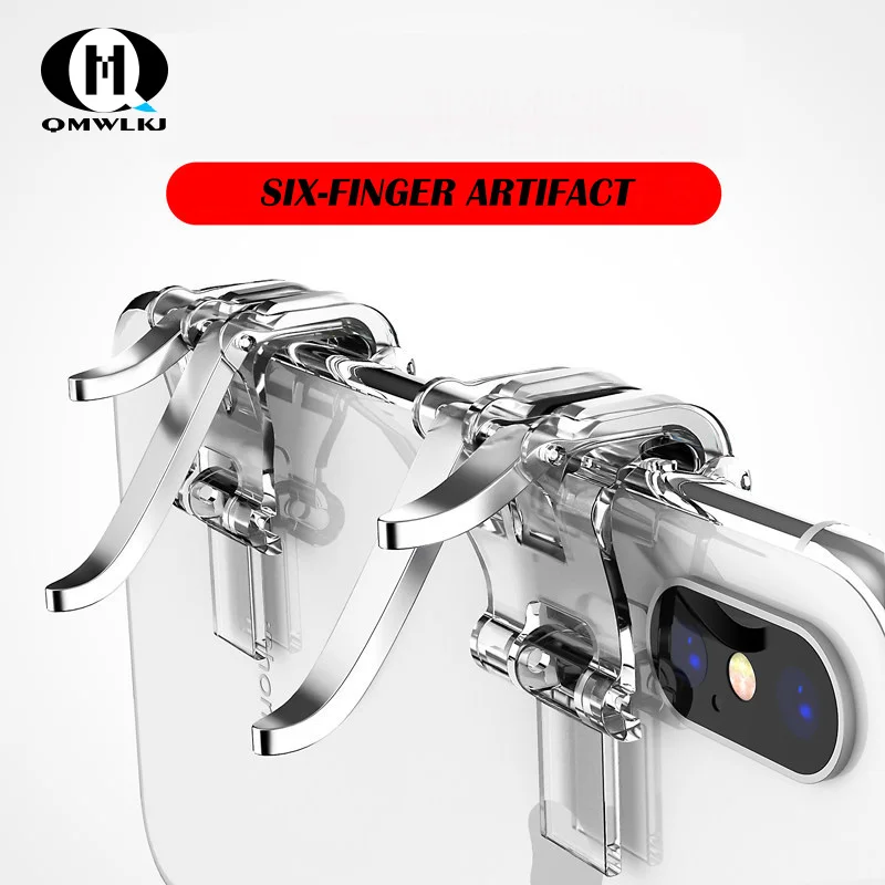 

New PUBG Mobile Game Controller Gamepad Trigger Metal W6 pubg L1R1 Trigger Game Pad Joystick For iPhone Android Phone