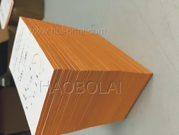 

630G cotton paper blind debossed print 2C/2C square corner print color edge