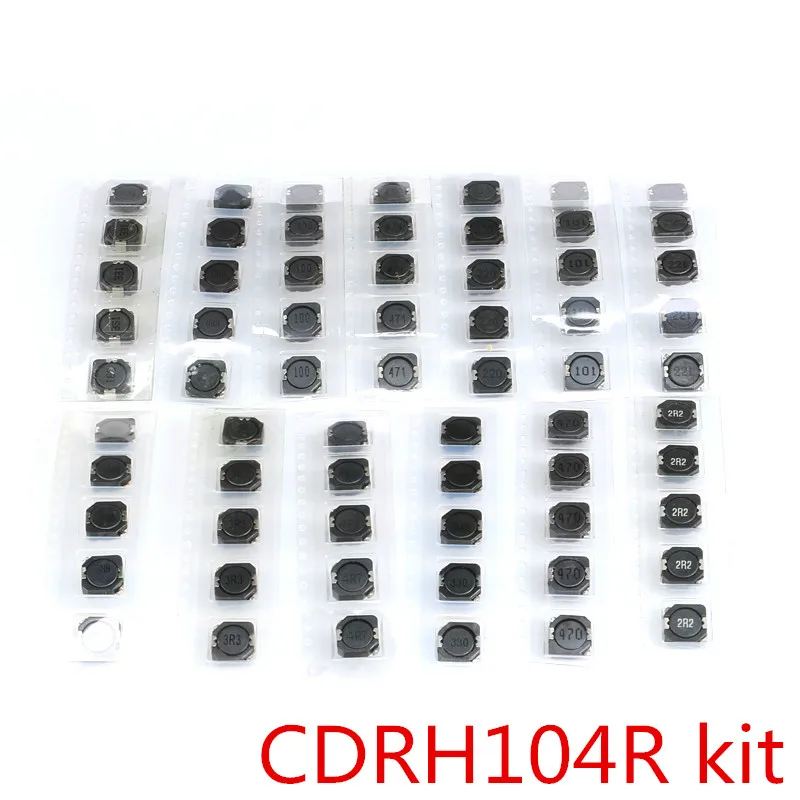 65 шт 13 значения SMD Мощность адаптера переменного тока CDRH104R CD104R 10*10*4 мм 2.2UH 3.3UH 4.7UH 6.8UH 10UH 22UH 33UH 68UH 100UH 150UH 220UH 330UH