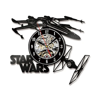 12in 3d wall clock Star Wars LED Wall Clock with 7 Colors Modern Design Movie Vintage Vinyl Record Clocks Wall Watch Home Decor - Цвет: E-NO LED