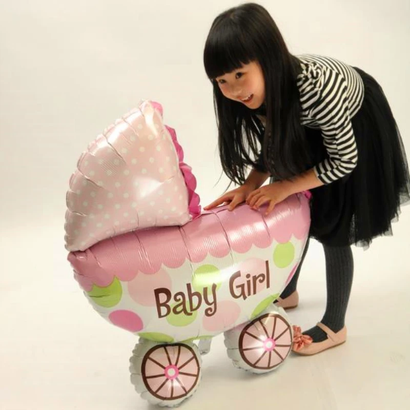 1 шт. babyshower милые для маленьких девочек и мальчиков детские коляски Фольга Воздушный шар для Бэйби Шауэр День Рождения украшения шар