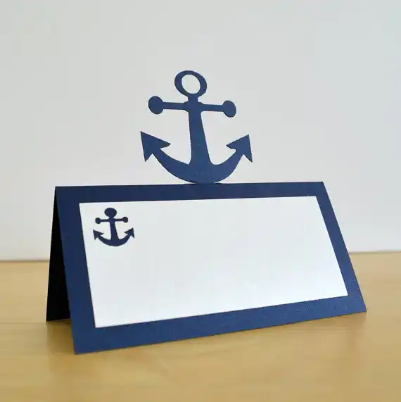 Nautical Anchor And Ship Wheel Tent Place Cards Wedding Bridal Baby Shower Seating Table Number Name Escort Card Card Reder Card Fightingcard Display Aliexpress