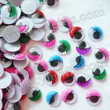 500PCS LOT 2cm colorful eyelash wiggle eyes Plastic eyeball Doll eyes Craft material Handmade toys Craft
