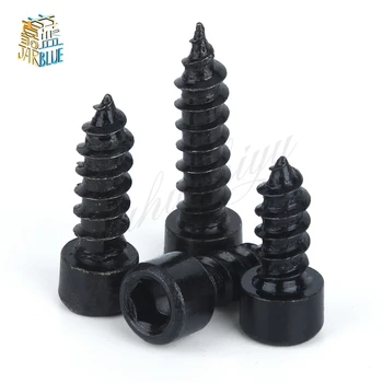 

50Pcs M3 M3.5 M4 HA Black Cylinder Head Hexagon Head Self-tapping Screws Cup Furniture Sound Sharp Screws HW112