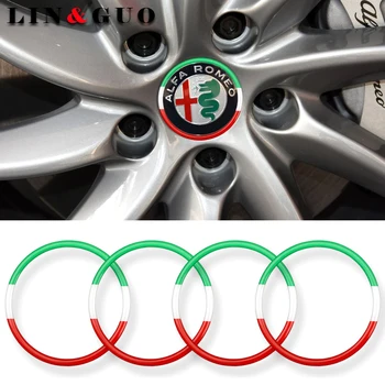 

4pcs Car Wheel hub center decorative stickers fit for alfa romeo 159 147 156 giulietta 147 159 mito accessories