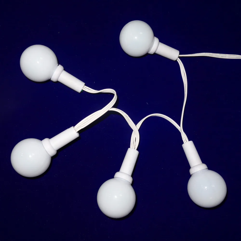 50nodes addressable RGB G40 DC12V WS2811 LED Christmas pixel string light;6inches(15cm) wire spacing;all WHITE wire;IP68 50nodes addressable RGB G40 DC12V WS2811 LED Christmas pixel string light;6inches(15cm) wire spacing;all WHITE wire;IP68