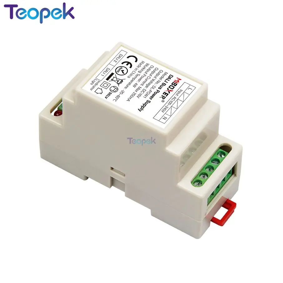 Miboxer с цифровым адресным интерфейсом автобус Мощность питание Din Rail DL-POW1 DC16V 4 Вт Max250mA AC 110V 220V с цифровым адресным интерфейсом RGB CCT светодиодные светильники трансформатор