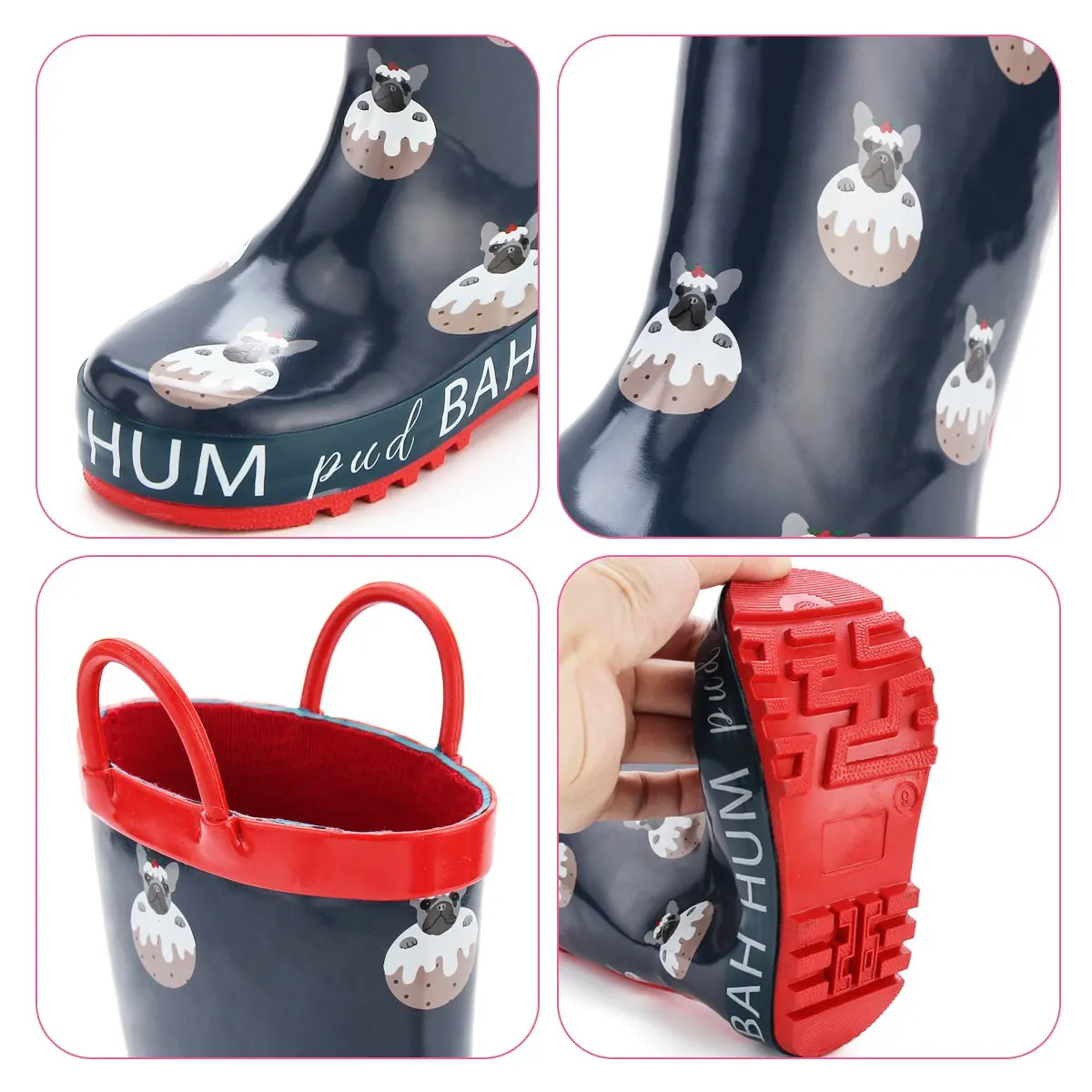 KushyShoo/детские резиновые сапоги; водонепроницаемые резиновые сапоги с ручками для собак; резиновые сапоги для маленьких мальчиков; обувь для дождя; детские резиновые сапоги; Водонепроницаемая Обувь