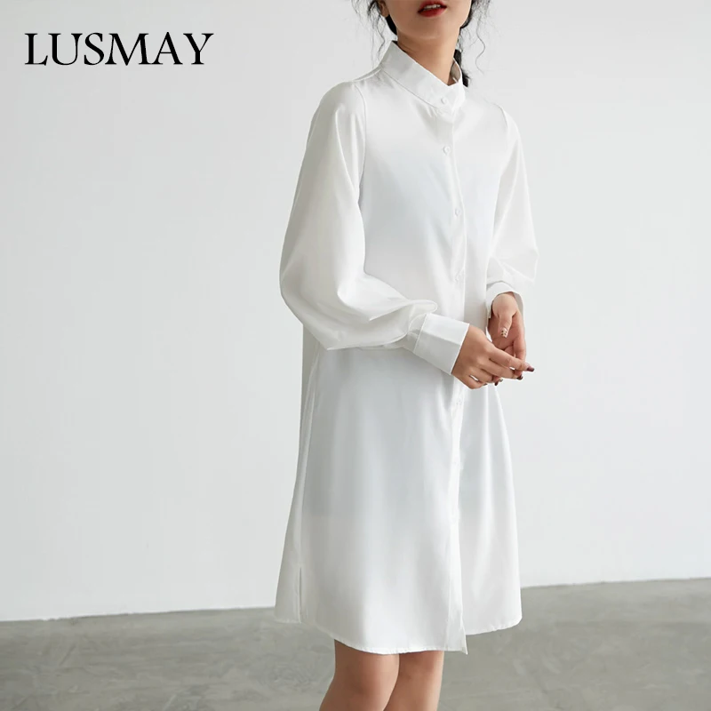 

Casual Loose Women Long Shirts 2019 New Fashion Collar Plus Size Blouse Long Sleeve Buttons White Shirt Women's Tops Streetwears