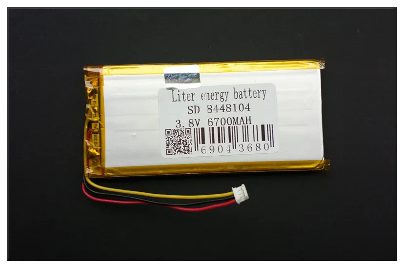 

3 thread 8448104 3.7V 6700MAH (polymer lithium ion battery) Rechargeable batteries Li-ion battery for tablet pc