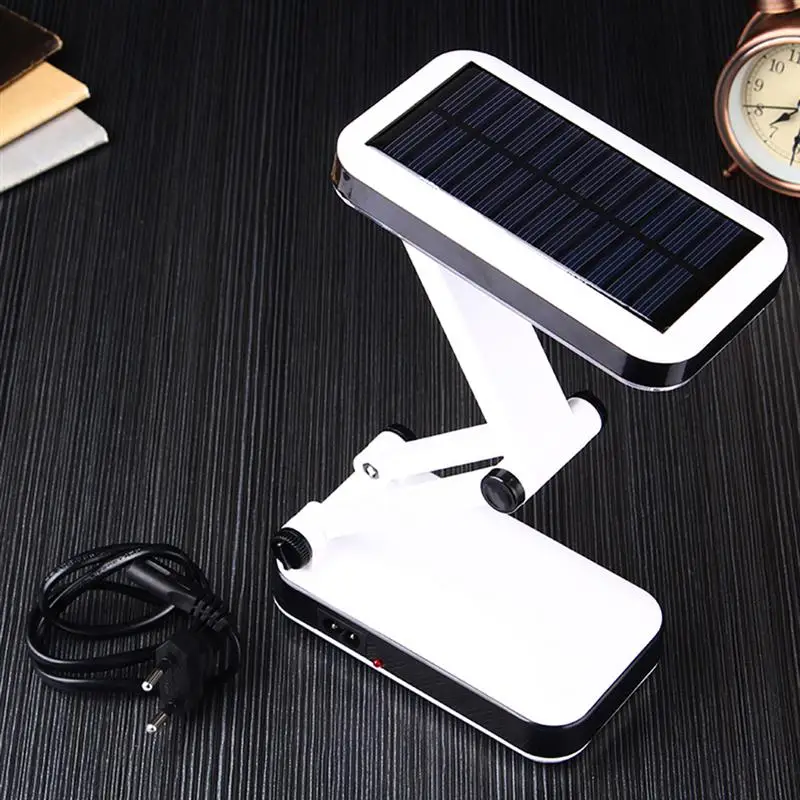 

LED Desk Lamp Portable Solar Powered Foldable Lights Rechargeable Reading Lamps for Outdoor Indoor with US Plug