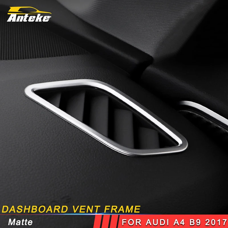 

ANTEKE Auto Car front A/C vent trim dashboard vent frame cover accessories Sticker For Audi A4 B9 2017 2018