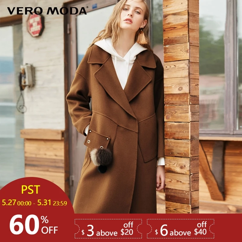 

Vero Moda 100% wool double-sided single button oversize woollen coat | 318327503