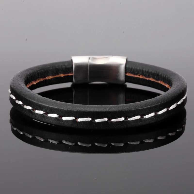

Mcllroy Men Bracelet/stainless steel/leather/vintage/retro/bracelets & bangles handmade braid bracelet homme male jewelry gift