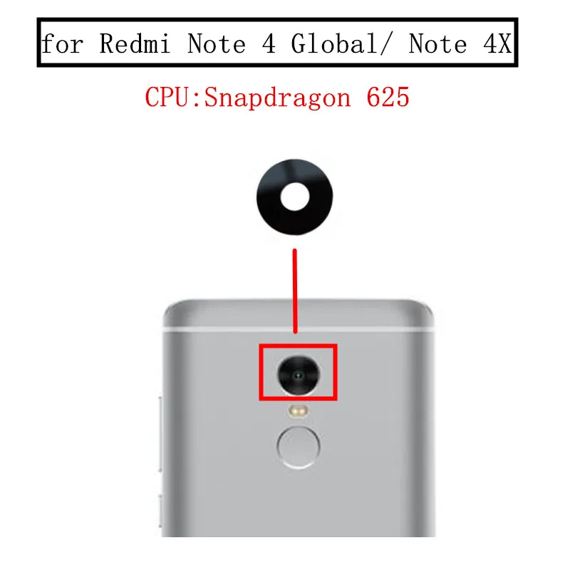 2 шт. для Xiaomi Redmi Note 4 Global/Note 4X 3 ГБ задняя камера стеклянный объектив основной