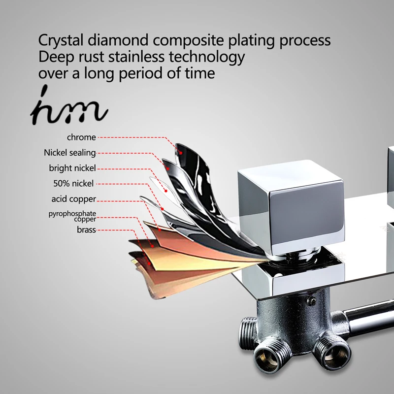 hm Клапан смесителя для душа 3 или 4 отверстия для воды Термостатическая ванна Аксессуары для душа Аксессуары Клапан
