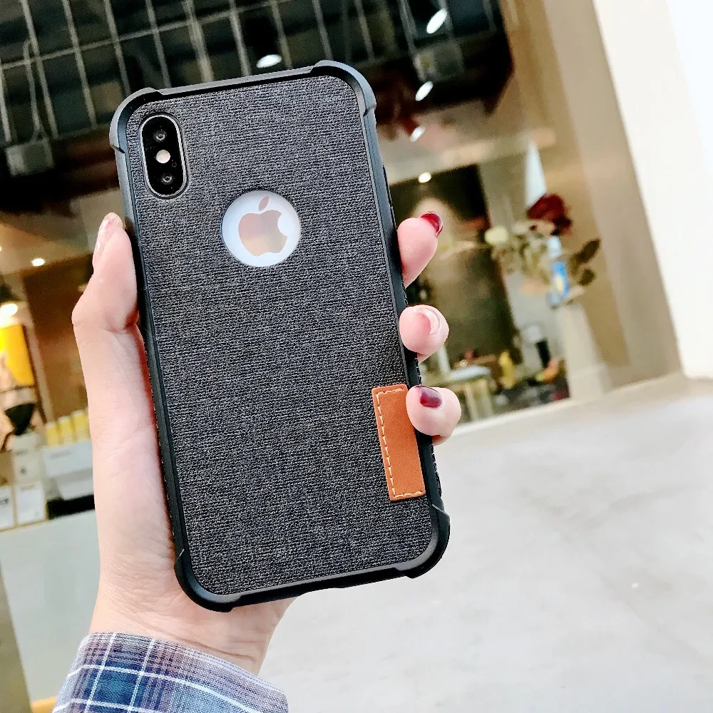 

Stylish linen soft silicone shockproof case For iPhone X Xs Max XR case Fabric case For iPhone 8 7 Plus 6 6s Phone case Fundas
