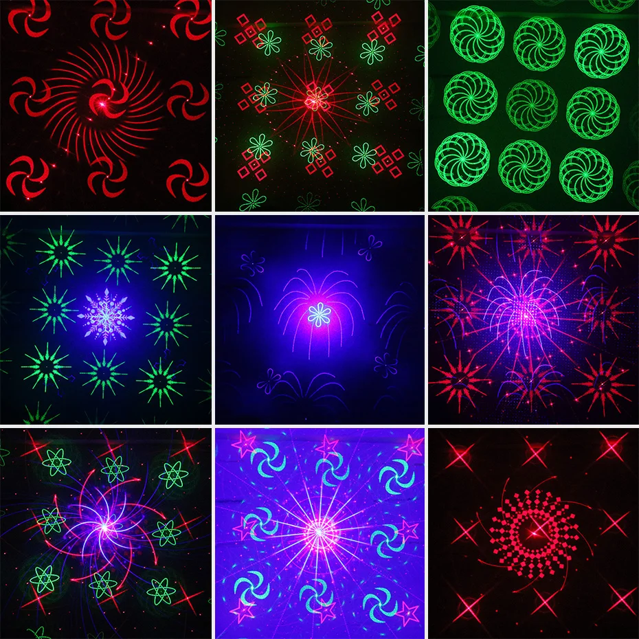 ALIEN Remote 128 patrones RGB DJ láser proyector escenario efecto de iluminación discoteca fiesta de Navidad vacaciones Luz de espectáculo con 3 W LED azul - 6