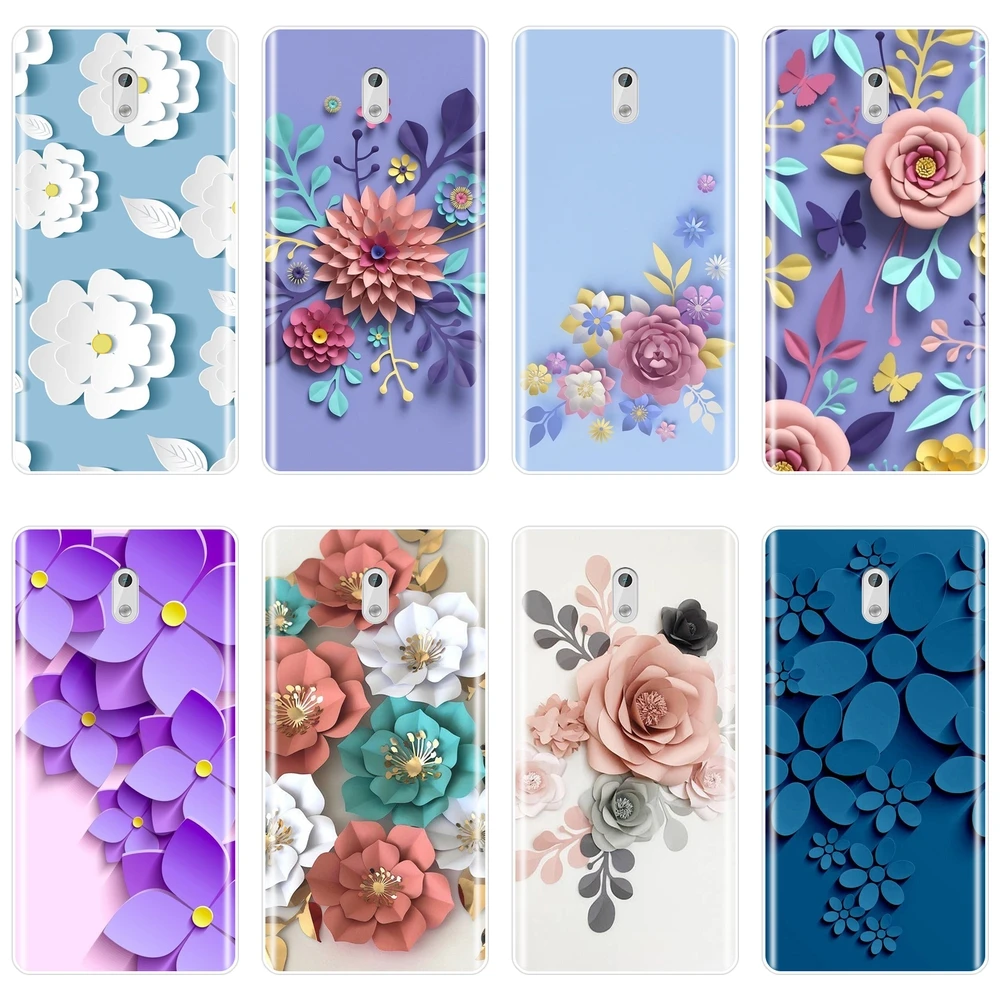 Sampul Belakang TPU Untuk Nokia 7 Plus X6 Bunga Mawar Ungu Bunga