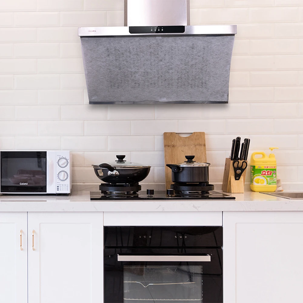 

2Pcs Clean Cooking Nonwoven Range Hood Grease Filter Kitchen Supplies Oil Proof Sticker Pollution Mesh Range Hood Filter Paper