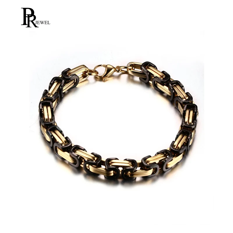 8 мм браслет из нержавеющей стали Черное золото Цвет Византийская цепь для мужчин ювелирные изделия