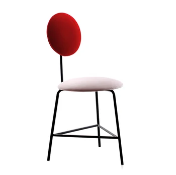 

Modern fashion Classic Design loft metal double color velutum velvet fabric Upholstered soft cover dining makeup stool chair 1PC