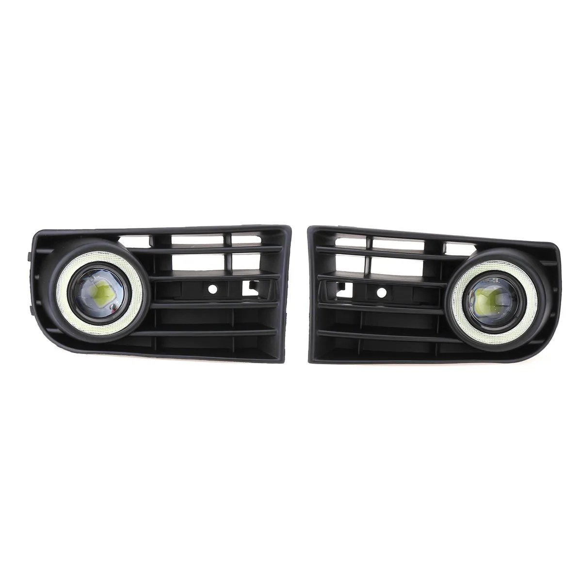

Pair Car Fog Lights Grille LED Halo Angel Eye Lamp + Wring Kits For VW Golf 5 MK5 2003-2009