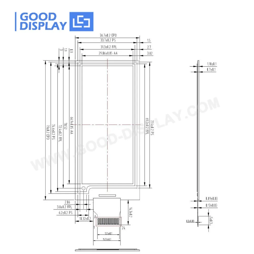 E-ink дисплей 2,9 inch 3-Цвет epd-дисплей