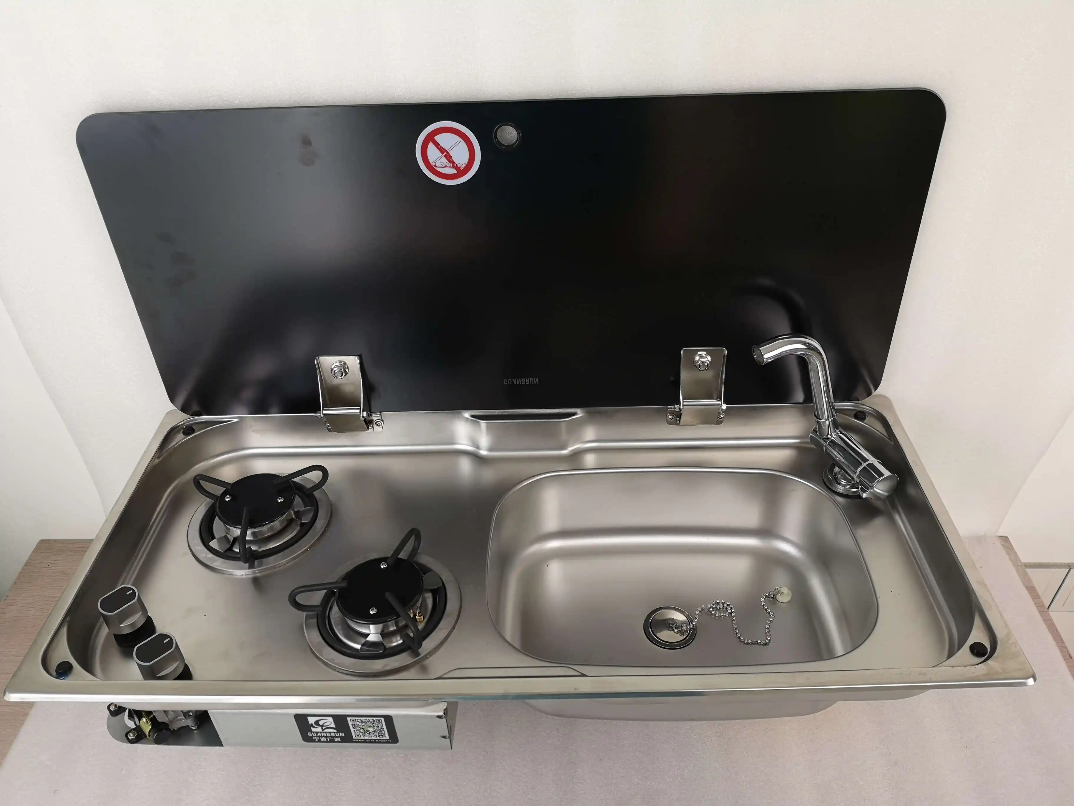 Boat Caravan Rv Camper 2 Burner Lpg Gas Stove Hob And Sink Combo